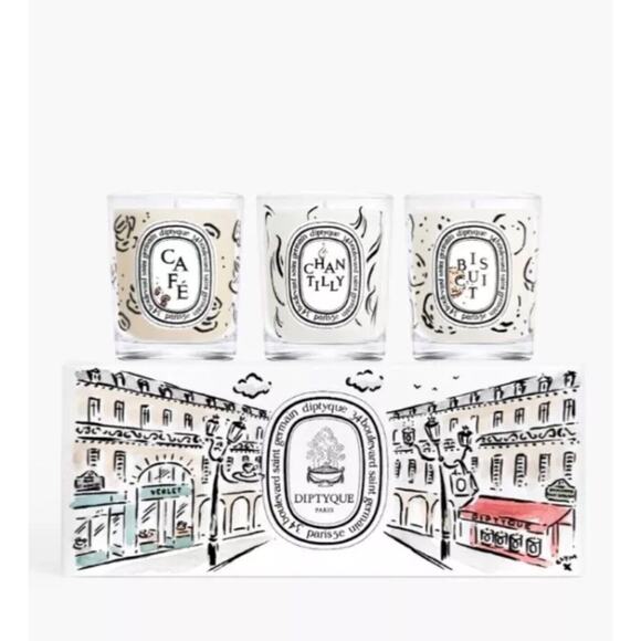 diptyque Other - Diptyque Limited Edition 2024 3pc Box Set Cafe Biscuit Chantilly Candle Sealed!